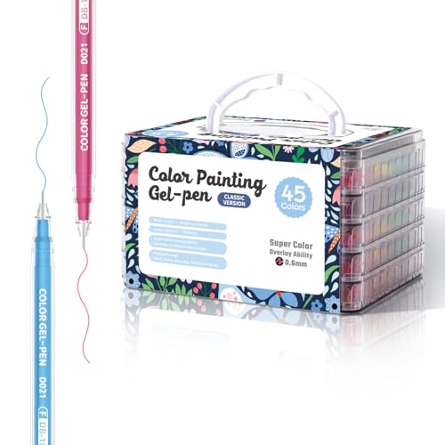 Acrylic Gel Pens for Coloring, 45 PCS Premium Gift Box Set - color: 45 Colors