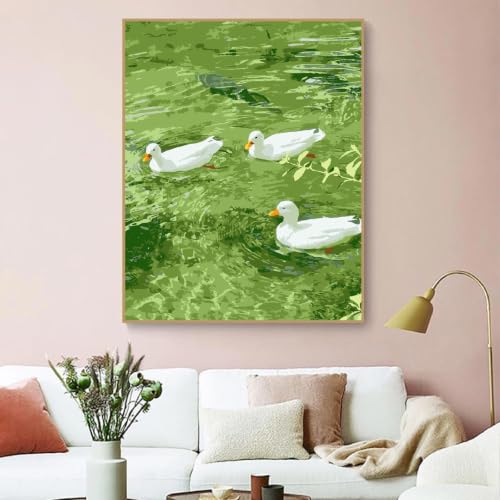 ZRIZQ Paint by Numbers Kit for Adults Beginner,Duck Summer,16x20 - color: 16"X20"Rolled Canvas(Frameless)-Duck 2