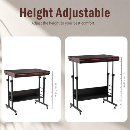 Tektalk 2000 Piece Foldable Puzzle Board with Height Adjustment, Jigsaw Puzzle Table with 2 Felt Cover & 8 Sorting Trays/Drawers, Puzzle Easel with Legs, Enclosed with 4 Roller Wheels - Black - color: Black