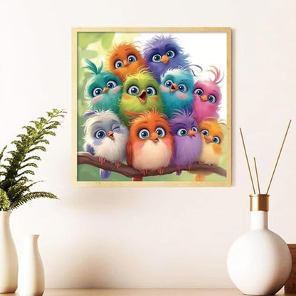Shouruihua Diamond Painting Kits for Adults, Bird Diamond Art Kits | Funny Animals, Gem Art, Diamond Dotz Kits, Diamond Dots, Full Round Drill Diamond Painting Kits for Adults, 11.8x11.8 in - color: Funny Little Bird