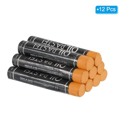 PATIKIL Dark Yellow Oil Pastels, 12Pcs Soft Oil Crayons Creamy Pastels Stick Art Supplies for Art Painting Drawing Blending Graffiti for Artists Beginners - color: Dark Yellow