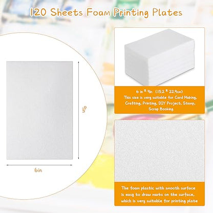 Cholemy 120 Pcs Foam Printing Plates 6 X 9 Inches White 1/20 Inch Thick - color: White, size: 6 x 9 Inches
