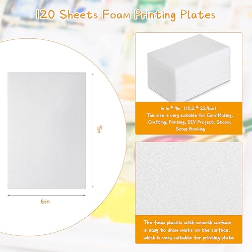Cholemy 120 Pcs Foam Printing Plates 6 X 9 Inches White 1/20 Inch Thick - color: White, size: 6 x 9 Inches
