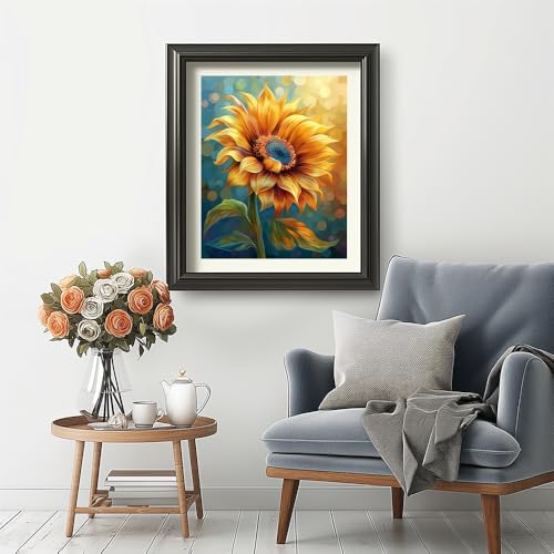 Natuyalo Paint by Numbers Kit for Adults - Sunflower DIY Adult Paint by Number Kits Flowers Acrylic Canvas Painting for Adults Beginners Art Crafts Without Frame, 16x20 Inch - color: ART-01