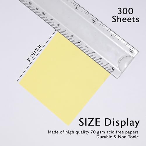 BAZIC Products Color Paper Cube with Tray, 300 Sheets, 2.95 in, 36-Case | 300-sheet color paper cube, 2.95 x 2.95 in (75 x 75 mm), clear holder tray for quick notes and reminders - size: 36-Pack