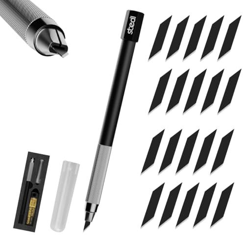 stedi Craft Hobby Knife Kit, Model Hobby Making Tools, All Metal Precision Craft Knife with 20PCS Blades for Gundam, Scale Military Model, 3D Resin Parts | Precision Craft Knife with 20PCS Blades for Gundam, Scale Military Model, 3D Resin Parts Black - co
