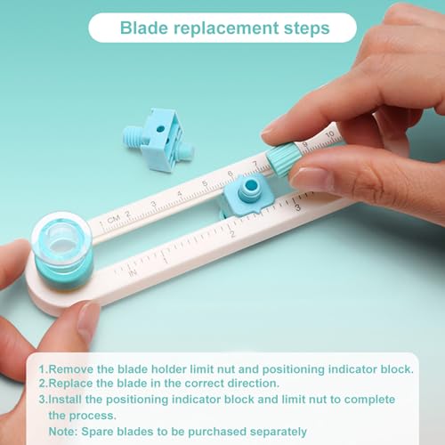 KW-triO Circe Cutter for Paper Crafting Circular Cutter Tool Rotary Compass Circle Cutter Adjustable Cutting Diameter Ranges from 3/4 in to 8 in (2 Replacement Blades) - size: Mini + 2 Replacement Blades