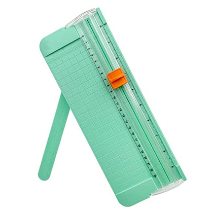Paper Cutter, A4 Paper Trimmer with Security Safeguard & Side Ruler Portable Straight Edge Cutter for Scrapbooking Craft Paper, Photos, Label, Cardstock (Green) - color: Green