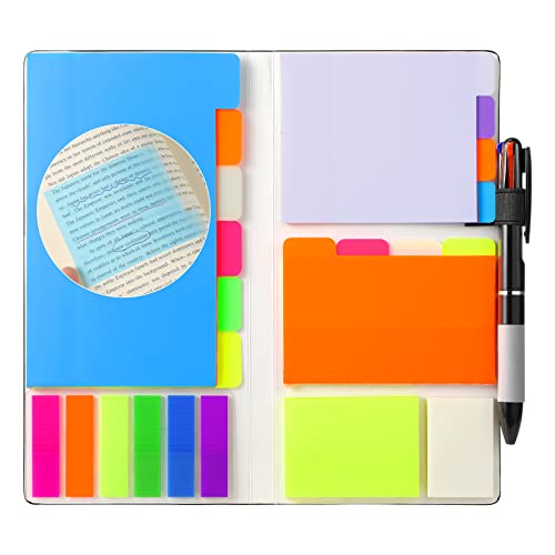 Hommie Updated Transparent Sticky Note Pads with Color Ballpoint Pen, Clear Sticky Tabs Translucent Page Flags Book Markers Stickers, Waterproof Self-Adhesive Pad, Bible Study Office School Supplies - color: Transparent, size: Assorted