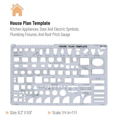 Mr. Pen- House Plan, 3 pcs, Interior Design and Furniture Templates - color: Clear, size: 3 pcs