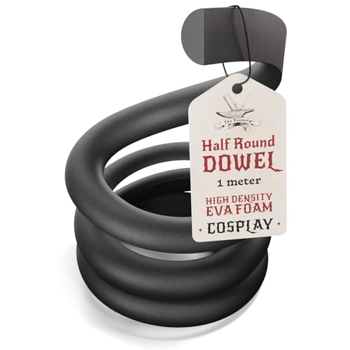 The Foamory Black EVA Foam Dowel - Half Round 20mm x 1M Length Craft Stick - color: 1 Pack: 1M Length - 20mm Thickness, style: Black - Half Round Dowel