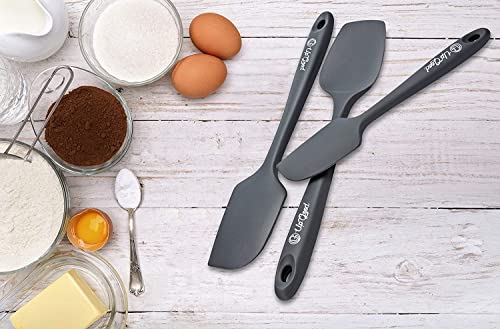 UpGood Silicone Spatula Set 600°F - High Heat Resistant Nonstick, Small and Large Kitchen Spatulas - Flexible BPA Free Professional Grade Cookware - Utensils for Cooking, Baking, Mixing(3 Pcs, Grey) - color: Gray, size: 3 Piece Set