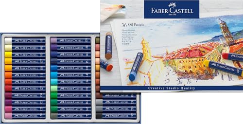 Faber-Castell Creative Studio Oil Pastel Crayons - 36 Vibrant Colors - size: 1 Count (Pack of 36)