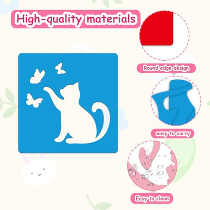 24 Pcs Stencils for Kids Girl Themed Outside Sidewalk Chalk Stencils 8" - size: Girl 8 Inch