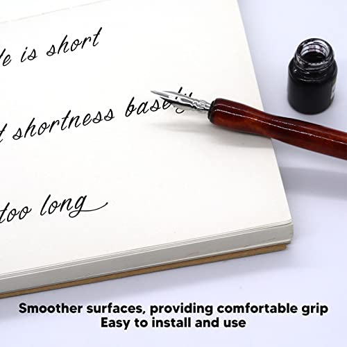 10 Pack Dip Pen Nib Holder, Smoother Wooden Comic Pen Nib Holder Calligraphy Dip Pen Holder, Wooden Drawing Pen Holder for Writing Painting Signing (Mahogany) - color: Mahogany