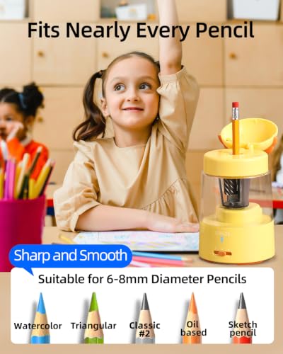 ZMOL Lion Electric Pencil Sharpener for Colored Pencils, Rechargeable - color: Yellow