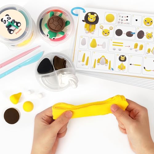 Helsort Air Dry Clay Kit for Kids, 12 Animals Modeling Clay Set, Kids Craft - style: Clay Animal Kit
