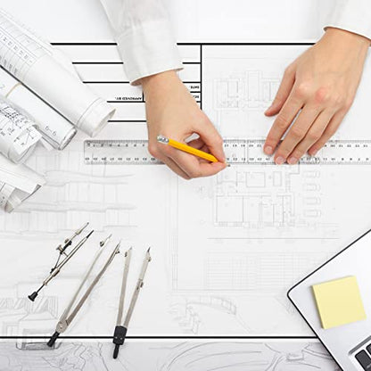 Geyee 10 Sheets Architectural Vellum Paper 18" x 24" Drafting Vellum Tracing White Translucent Drafting Paper Rag with Border and Title Block for Drawing Sketching Architecture Building