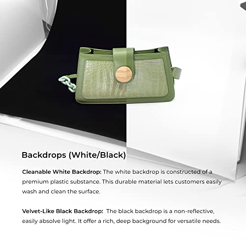 Foldio3-25Inch Product Photography Light Box, 65W High Powered Dimmable LED Light, CRI 98+, Foldable, White PP & Black Flocking Background Included, All-in-One Photo Studio Lightbox by ORANGEMONKIE - size: Foldio3