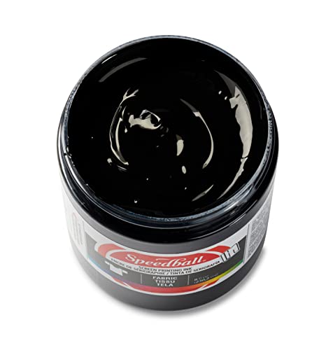 Speedball Fabric Screen Printing Ink, 8-Ounce, Black for T-Shirt and Silkscreen Printmaking - color: Black, size: 8 fl oz