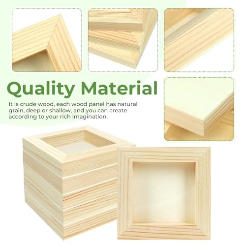 FSWCCK 10 Pack 4 x 4 inch Wood Panel Boards, Unfinished Wood Canvas Panels for Crafts, Painting Canvas, DIY Art Projects, Pouring, Arts Use with Oils, Acrylics - size: 4"X 4" 10 Pack