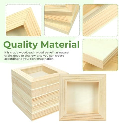 FSWCCK 10 Pack 4 x 4 inch Wood Panel Boards, Unfinished Wood Canvas Panels for Crafts, Painting Canvas, DIY Art Projects, Pouring, Arts Use with Oils, Acrylics - size: 4"X 4" 10 Pack