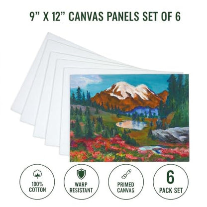 Colorations 9" X 12" Canvas Panels - Set of 6 - size: 9" x 12"