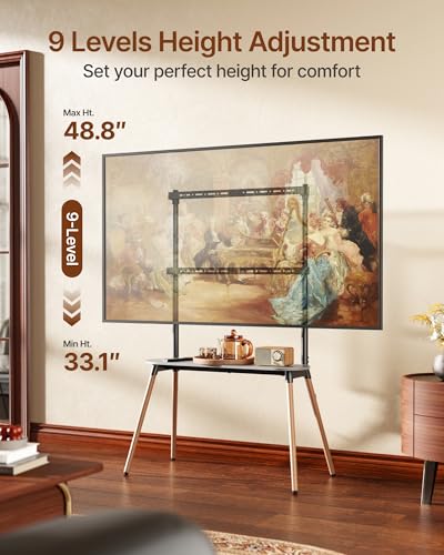 4-Leg Easel TV Stand for 49-86" TVs, 110 lbs, Black - color: Black, size: 49–86 Inch TVs