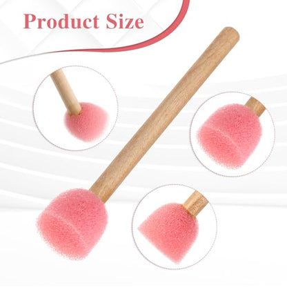40 Pack Round Sponge Foam Brush 0.6'' Paint Sponge Brush Wooden Handle Foam Brush Foam Paint Brushes for Painting Crafts(0.6 Inch)