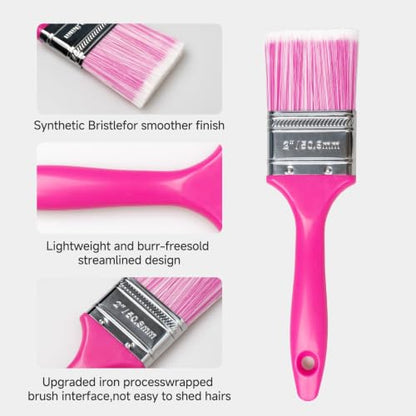 Paint Roller Kit with Extension Pole - 6 Pieces Set with 9" Paint Roller, 2" Paint Brush, 51" Adjustable Extension Pole, 11" Sturdy Paint Tray - Complete Painting Tool Set - size: 9 Inch with Extension Pole