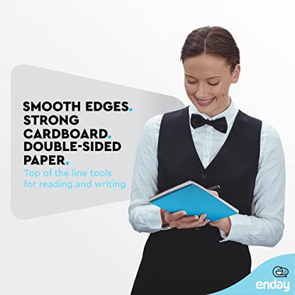 Enday Steno Pads Spiral 6 x 9 inches, Gregg Rule White Paper, 80 Sheets Steno Notebook for writing in Pink, Purple, Green, Blue, Red, Grey, Color May Vary (3 Pack) - size: 3