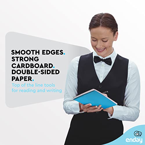 Enday Steno Pads Spiral 6 x 9 inches, Gregg Rule White Paper, 80 Sheets Steno Notebook for writing in Pink, Purple, Green, Blue, Red, Grey, Color May Vary (3 Pack) - size: 3