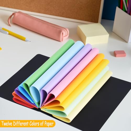 5x7 12 Colors Paper Mixed Media Sketchbook,Spiral Notebook Junk Journal - color: 12Colors Paper-SideSpiral