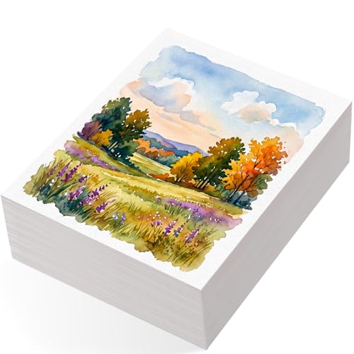 240 Sheets Watercolor Paper Bulk 9x12 in, 110 Lb/230 GSM, Cold Press | White Paper, Good Absorption, Reduced Warping, for Watercolor, Cards, Sketching, Kids, Students, Beginners - size: 9x12 Inch