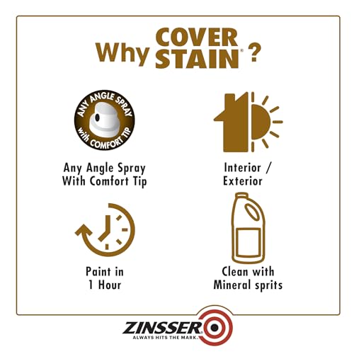 Zinsser Cover-Stain Oil-Base Primer-Sealer Spray, White | Zinsser Cover-Stain spray, 13oz. Oil-base stain-blocking primer-sealer for wood, drywall & metal; seals stains, superior.