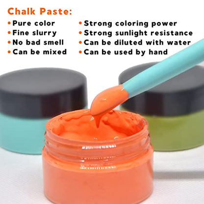8PCS Chalk Paste with 4 Mini Squeegees, Screen Printing Ink, Chalk Paint for Stencils, Self-Adhesive Screen Stencil Paste Starter Kit, Chalkboard Paint for Handmade DIY Home Art 50 g/jar - color: write well