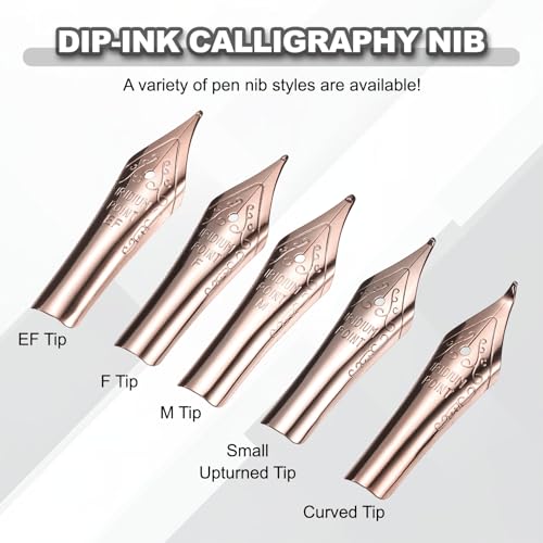 PATIKIL 0.38 mm Line Width Fountain Pen Nib Replacement, 3 Pack 304 Stainless Steel Special Spare Ink Dip Calligraphy Pen Nib for Drawing Writing Signing, Rose Gold(EF Tip) - color: Rose Gold