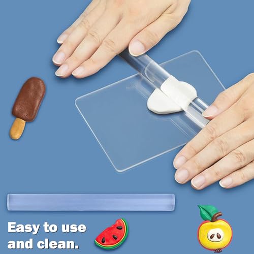 Yayatty Polymer Clay Tools, Acrylic Clay Roller, Acrylic Sheet, Rotary Cutting Mat, Round Polymer Clay Cutters with Clay Slicer Blade for Pottery and Sculpture, 22 PCS - color: 22 PCS