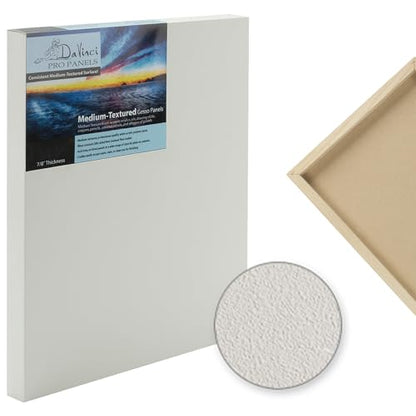 Da Vinci Pro Medium Textured Gesso Panel - 4x6-12 Pack - 2" Depth Wood Panels for Painting - Accepts Mediums Like Canvas - for Oils, Acrylics, Mixed Media, Pastels & Drawing Sticks - size: 4x6", style: 7/8" Depth