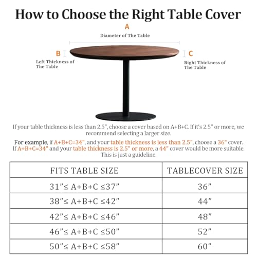 Round Tablecloth Stretch Round Fitted Tablecloth with Elastic, Boho Waterproof Table Cloth for 31"-35" Round Table, 36Inch - color: A-boho-1, size: 36" (Round)
