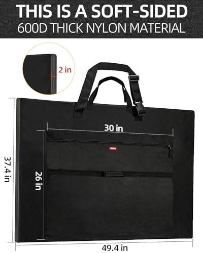 Nicpro Light Weight Art Portfolio Bag, 36x48” Waterproof Art Portfolio Case | with Shoulder & Handle Carry, for Artwork, Poster, Sketch Drawing, Canvas, Photography, Solar Panel Storage - size: 36 x 48 inches