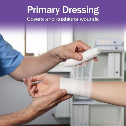 4.5" Sterile Gauze Rolls - 1 Gauze Bandage for Covering and Cushioning Wounds - 4.5" x 4.1 Yards Long - 3 Ply Medical Roll - Good for Primary and Secondary Dressings - size: 1 Count