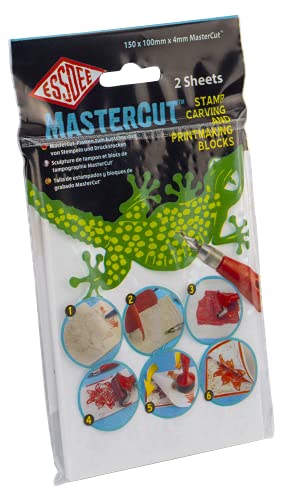 ESSDEE Mastercut Linoleum Carving Blocks - Stampmaking Printmaking Lino Carve - 150 x 100 x 4mm - Pack of 2 - size: 5.9in x 3.94in x .16in