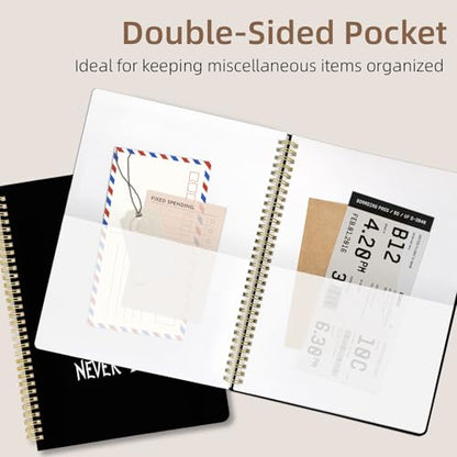 Cute Spiral Notebook journal A4 Aesthetic Pretty Design for Women Girls Kawaii with Pocket, 8.5 x 11 inch, Lined, Skeleton - color: Coffee Skeleton, style: Lined