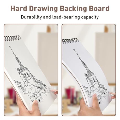 Umriox Sketch Pads for Drawing, 9" x 12" Sketchbook, 2-Pack | Acid-Free Drawing Paper, 100 Sheets Each Pad, Spiral Bound, Art Supplies for Artists, Students, School Sketching & Projects - size: 9" x 12"