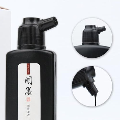 Calligraphy and Sumi Liquid Ink, Traditional Black Sumi Ink for Chinese Calligraphy, Painting and Japanese Brush Art, Light Glue (16.9 OZ/ 500ml) - color: Black 500ml