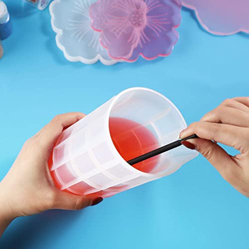 700ml Extra Large Silicone Mixing Cups for Epoxy Resin, 23 oz Measuring Cups, Casting Making Crafts, Acrylic Paint Pouring, Butter,Chocolate, Microwavable, Flexible Reusable Tool - size: X Large-700ml*1