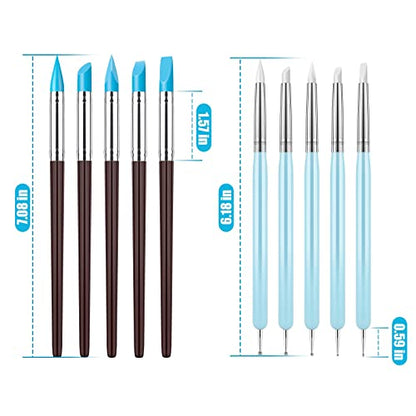 Clatoon 10Pcs Silicone Clay Sculpting Tool, Modeling Dotting Tool