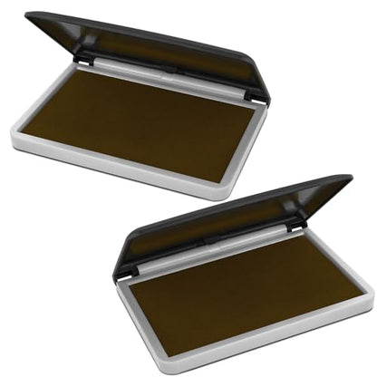 MaxMark Large Brown Stamp Pad - 2-3/4" by 4-1/4" - Premium Quality Felt Pad - Pack of 2 - color: Brown, size: Pack of 2 - 2-3/4" by 4-1/4"