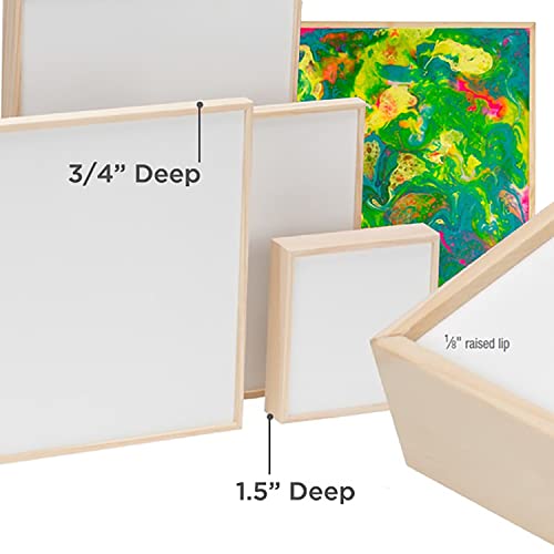 Da Vinci Pro Liquid Art Multi-Media Panel 6x6, 1-1/2" Deep Gesso Board with Natural Wood Frame, Raised Lip Wood Canvas Panel Ideal for Artists Using High Flow Acrylics and Alcohol-Based Dyes - size: 6x6"